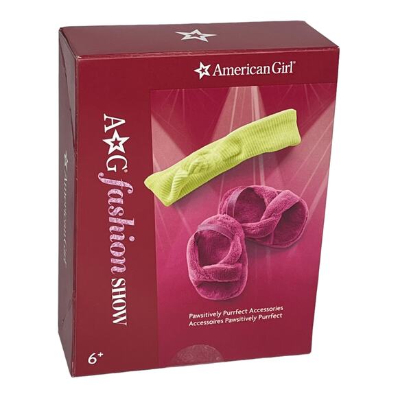 American Girl HEADBAND & SLIPPERS Pawsitively Purrfect Active Salon Accessories - Picture 11 of 11